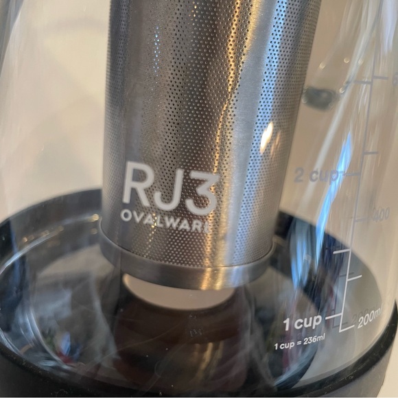 RJ3 Ovalware Airtight Cold Brew Iced Coffee Maker 1.0L + Ice Tea Pot Glass 4 Cup - Picture 4 of 14